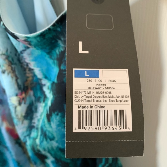 NWT Mossimo Target Blue Wave Large Dress Halter Straps Keyhole Neckline 2014 - Picture 3 of 9